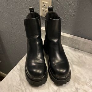 Zara Chunky Lug Sole Chelsea Ankle Boots